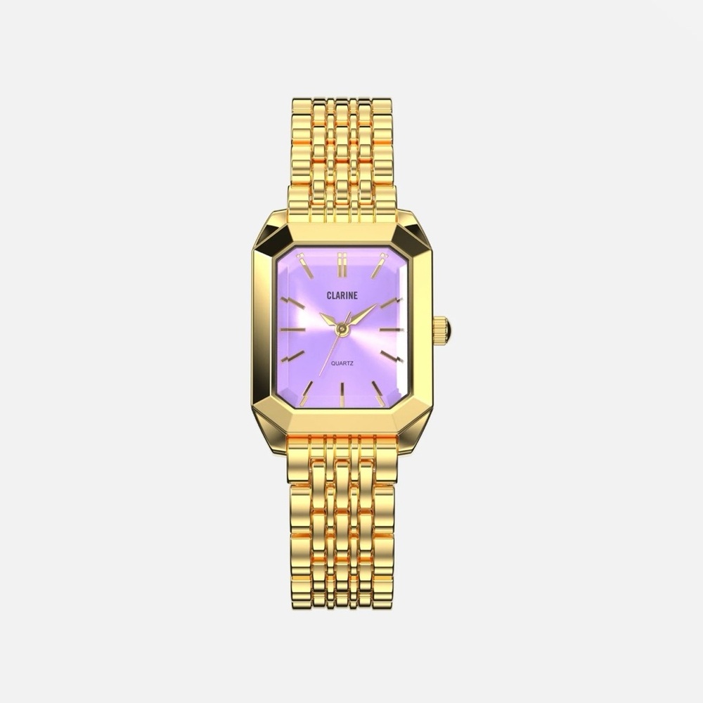 Ximili Gold-Tone Bracelet Watch with Pink Dial - Picture 2 of 12